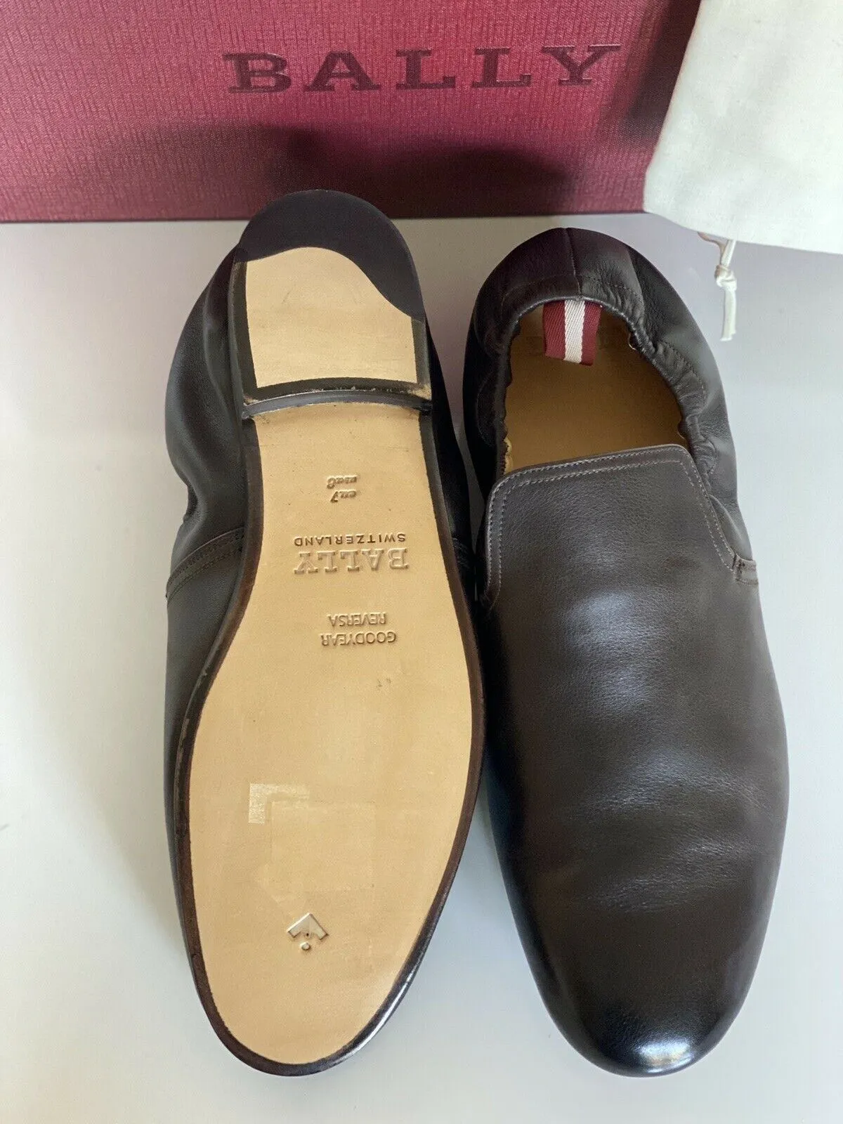 NIB Bally Mens Planker Calf Leather Loafers Coffee 8 US Switzerland 6231386